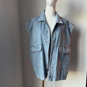 Oversized Sleeveless Denim Vest Men or Women’s